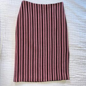 J. Crew Pencil Skirt in Chunky Woven Wool, Vintage, Pink & Brown Striped, size 4